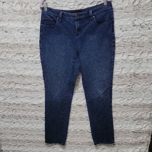 Coldwater Creek Dark Blue Skinny Jeans Womens 10p Ankle Length Mid Rise Classic